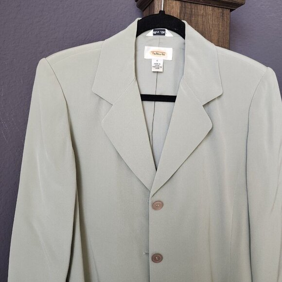 Talbots Pure Silk Blazer Jacket Women's 4 Gray Blue Business Casual‎ Elegant - Picture 4 of 16